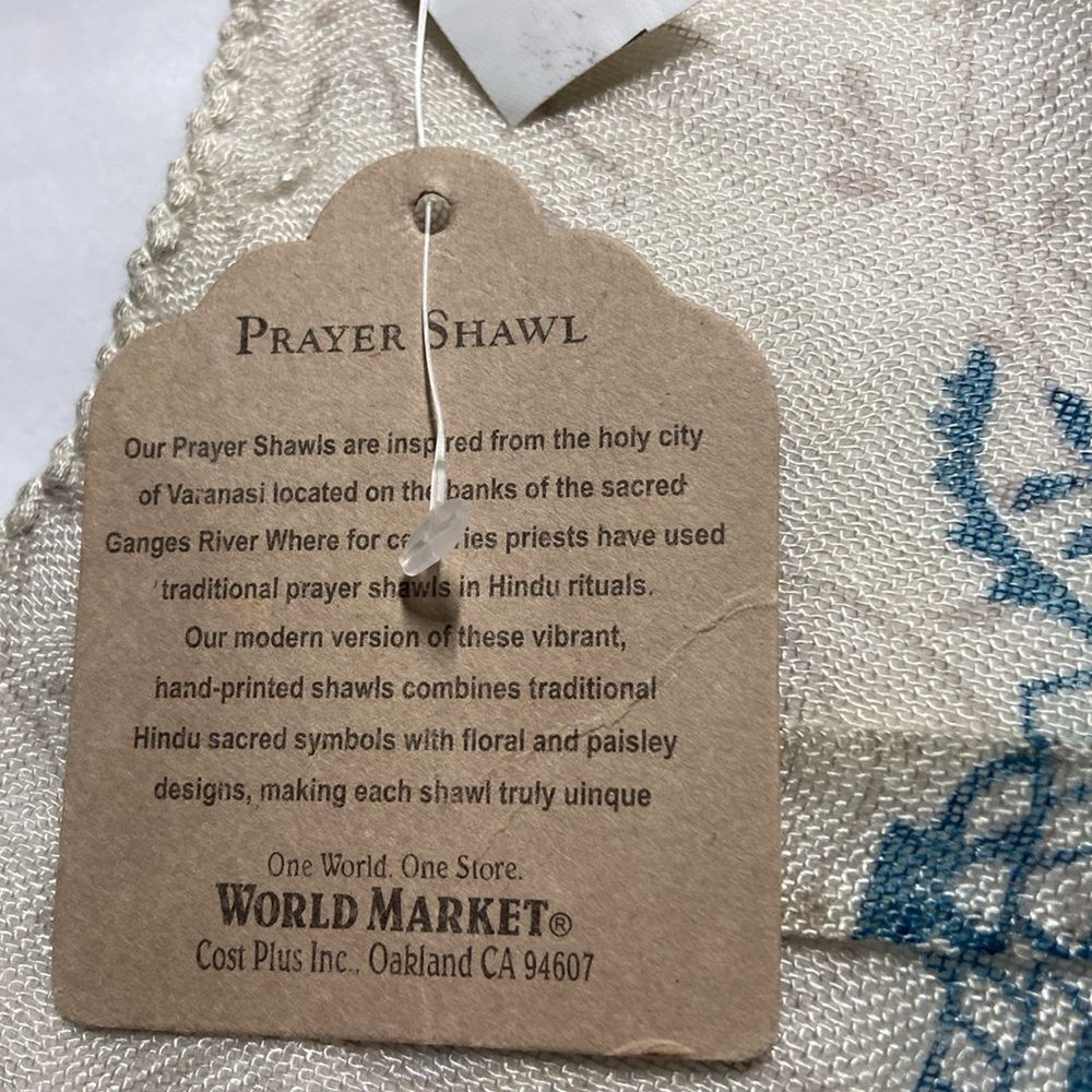Prayer Shawl NWT wrap, scarf 100% rayon 0S - Picture 4 of 4